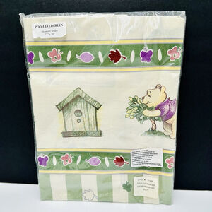 VTG Classic Disney Winnie The Pooh Evergreen Fabric Shower Curtain NIP 72 X 70